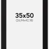 Passepartout Sort Standard (Hvid Kerne) 35x50 cm (26,94x42,18)