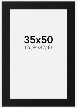 Passepartout Sort Standard (Hvid Kerne) 35x50 cm (26,94x42,18)