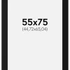 Passepartout Sort Standard (Hvid kerne) 55x75 cm (44,72x65,04)