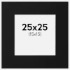 Passepartout Sort Standard (Hvid kerne) 25x25 cm (15x15)
