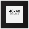 Passepartout Sort Standard (Hvid Kerne) 40x40 cm (24,4x24,4)