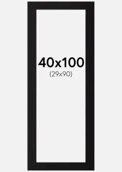 Passepartout Sort Standard (Hvid Kerne) 40x100 cm (29x90)