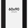 Passepartout Sort Standard (Hvid Kerne) 60x90 cm (39x69)