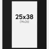 Passepartout Sort Standard (Hvid kerne) 25x38 cm (14x26)