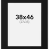 Passepartout Sort Standard (Hvid kerne) 38x46 cm (27x35)