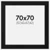 Passepartout Sort Standard (Hvid kerne) 70x70 cm (57,42x57,42)