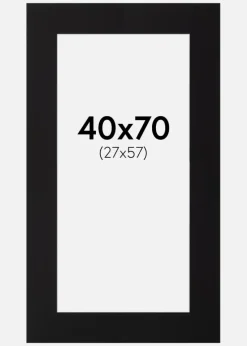 Passepartout Sort Standard (Hvid Kerne) 40x70 cm (27x57)