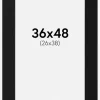 Passepartout Sort Standard (Hvid kerne) 36x48 cm (26x38)