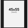 Passepartout Sort Standard (Hvid kerne) 45x55 cm (34x45)