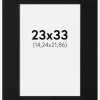 Passepartout Sort Standard (Hvid kerne) 23x33 cm (14,24x21,86)