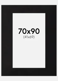 Passepartout Sort Standard (Hvid Kerne) 50x80 (41x69)