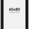 Passepartout Sort Standard (Hvid kerne) 60x80 cm (47,26x70,12)
