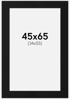 Passepartout Sort Standard (Hvid kerne) 45x65 cm (34x55)