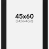 Passepartout Sort Standard (Hvid kerne) 45x60 cm (34,56x47,26)