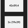 Passepartout Sort 42x59,4 cm - Collage 2 Billeder (19x29 cm)