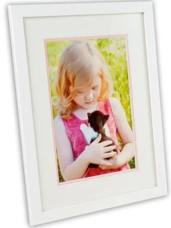 Passepartout To lag- Hvid/Lyserosa - Bestilt efter mål