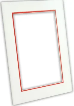 Passepartout To lag- Hvid/Rød - Bestilt efter mål