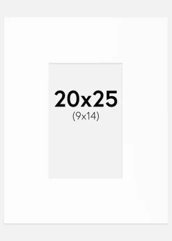 Passepartout XL Standard Hvid (Hvid Kerne) 20x25 cm (9x14)