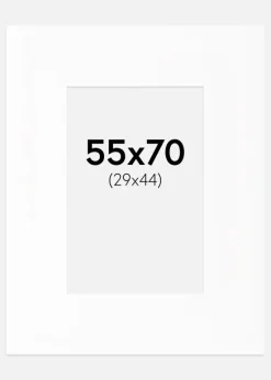 Passepartout XL Standard Hvid (Hvid Kerne) 55x70 cm (29x44)