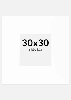 Passepartout XL Standard Hvid (Hvid Kerne) 30x30 cm (14x14)