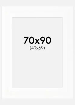 Passepartout XL Standard Hvid (Hvid Kerne) 70x90 cm (49x69)