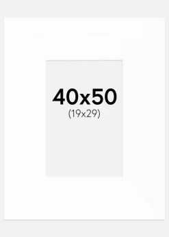 Passepartout XL Standard Hvid (Hvid Kerne) 40x50 cm (19x29)