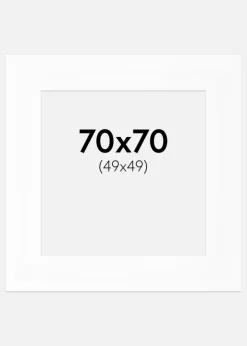 Passepartout XXL Standard Hvid (Hvid Kerne) 70x70 cm (49x49)