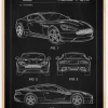 Patent Print - Aston Martin - Black Plakat (21x29.7 cm (A4))