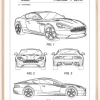 Patent Print - Aston Martin - White Plakat (21x29.7 cm (A4))