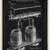 Patent Print - Beer Kegs - Black Plakat (21x29.7 cm (A4))