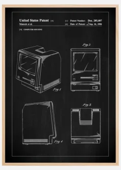 Patent Print - First Macintosh - Black Plakat (21x29.7 cm (A4))