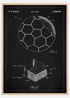 Patent Print - Football - Black Plakat (21x29.7 cm (A4))
