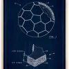 Patent Print - Football - Blue Plakat (21x29.7 cm (A4))