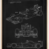 Patent Print - Formula 1 Racing Car - Black Plakat (21x29.7 cm (A4))