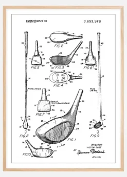 Patent Print - Golf Club - White Plakat (21x29.7 cm (A4))
