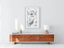 Patent Print - Golf Club - White Plakat (21x29.7 cm (A4))
