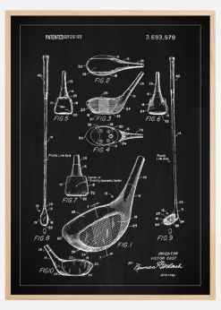 Patent Print - Golf Club - Black Plakat (21x29.7 cm (A4))