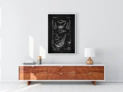 Patent Print - Golf Club - Black Plakat (21x29.7 cm (A4))