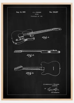 Patent Print - Guitar - Black Plakat (21x29.7 cm (A4))