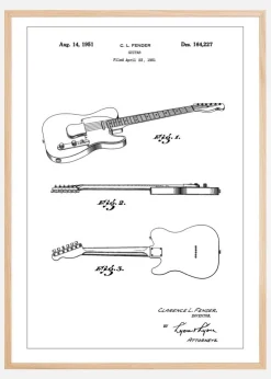 Patent Print - Guitar - White Plakat (21x29.7 cm (A4))