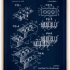 Patent Print - Lego Block I - Blue Plakat (21x29.7 cm (A4))