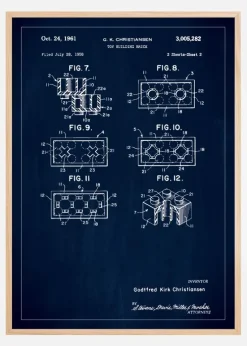 Patent Print - Lego Block II - Blue Plakat (21x29.7 cm (A4))