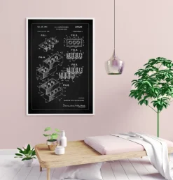 Patent Print - Lego Block I - Black Plakat (21x29.7 cm (A4))