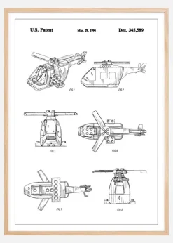 Patent Print - Lego Helicopter - White Plakat (21x29.7 cm (A4))