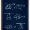 Patent Print - Lego Helicopter - Blue Plakat (21x29.7 cm (A4))