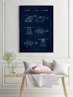 Patent Print - Lego Helicopter - Blue Plakat (21x29.7 cm (A4))