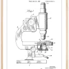Patent Print - Microscope - White Plakat (21x29.7 cm (A4))