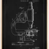 Patent Print - Microscope - Black Plakat (21x29.7 cm (A4))