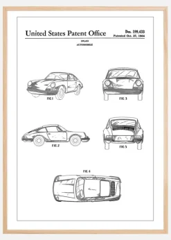 Patent Print - Porsche 911 Carrera - White Plakat (21x29.7 cm (A4))
