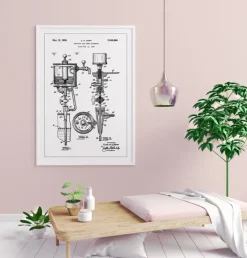 Patent Print - Portable Cold Beer Dispenser - White Plakat (21x29.7 cm (A4))